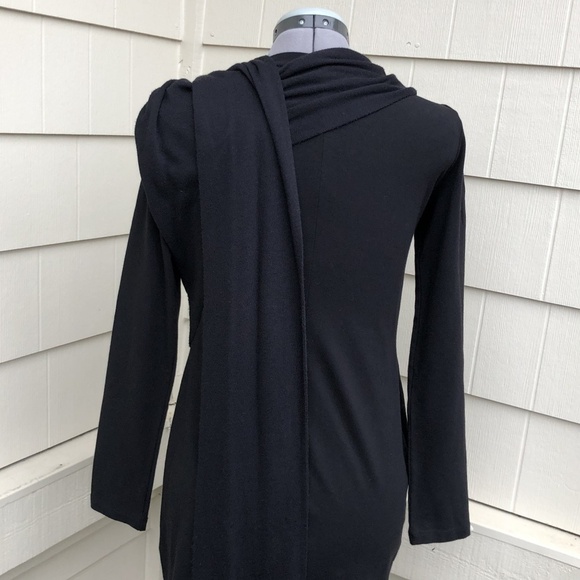 Kai-Aakmann Black Draped Mini Dress Tunic Size M - Picture 4 of 8